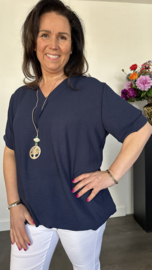 Top Maya korte mouw +SIZE marine