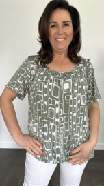 Ballon shirt met elastiek blocks army (+size)