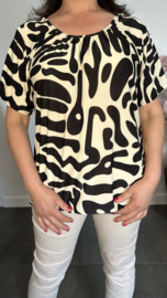 Ballon shirt met elastiek Fantasy Animal zwart