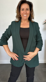 Blazer Marjan met gesmokte mouw flessen groen