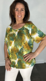 Ballon shirt met elastiek old palm groen