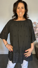 Broderie top Aurora zwart