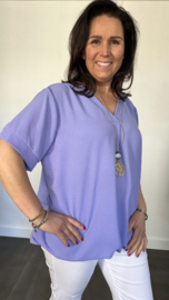 Top Maya korte mouw +SIZE lila