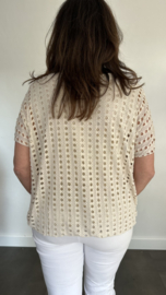 Shirt Lara met ketting beige