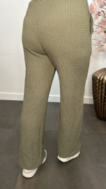 Crinkle palazzo broek Army