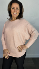 Trui Holly met vleermuismouw oud roze