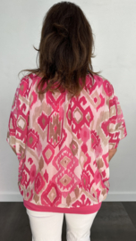 Blouse met boord inca fuchsia