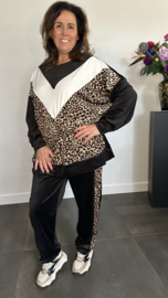2-Delig comfy pak Velvet panter +Size Zwart