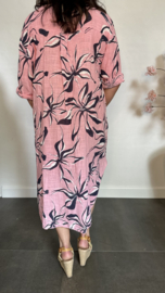 Linnenlook jurk Jade Roze