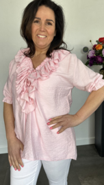 Blouse met ruche Sara roze