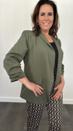 Blazer Marjan met gesmokte mouw army