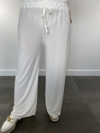 Broek met wijde pijpen ecru