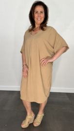 Jurk Bella crepe camel +SIZE