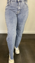 G-smack stretch jeans WIDE LEG met rafels