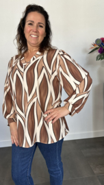 Blouse flames camel