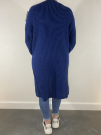 Gebreid vest met pofmouw blauw