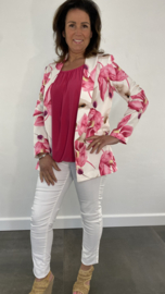 Gebloemd colbert fuchsia SALE