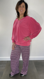 Broek met wijde pijpen elips Fuchsia SALE