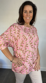 Shirt Debby fantasy met vleermuismouw pink SALE