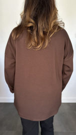 Sweater glitter j'adore donker bruin