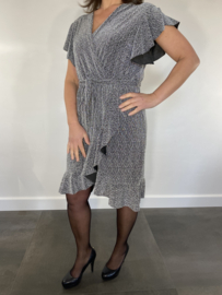 Overslag jurk glitter zilver