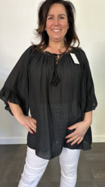 Blouse Veronica UNI +SIZE zwart