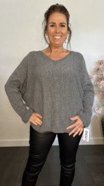 Trui Mandy met ruche Grijs