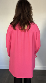 Blouse Tamara met ruche en strik +SIZE fuchsia