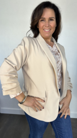 Blazer Marjan met gesmokte mouw beige/zand