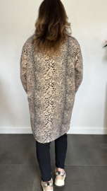 Tuniek cheeta met v-hals zand