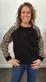 Velvet sweater panter sparkle Zwart