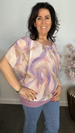 Blouse met boord Marble lila
