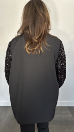 Blazer met pailletten + SIZE zwart
