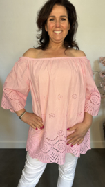 Broderie top Aurora pink