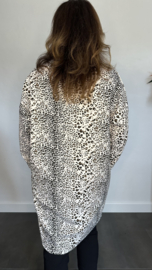 Tuniek cheeta met v-hals ecru
