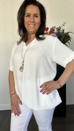 Top Maya korte mouw +SIZE ecru