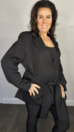 Blazer met strik +SIZE zwart SALE