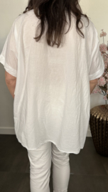 Blouse Irma broderie/ glitter Wit
