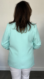Blazer Marjan met gesmokte mouw mint groen