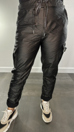 Lederlook worker joggjeans zwart