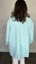 Lange top met gesmokte mouw +SIZE mint