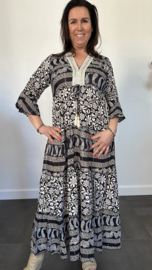 Jurk met stroken paisley & flowers
