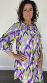 Tuniek flared zig zag lila
