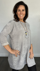 Tuniek baby rib met ketting licht grijs