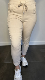 Comfy joggjeans zand +SIZE