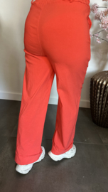 Highwaist WIDE LEG jogger Koraal/oranje