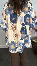 Blouse Fleur gebloemd Kobalt blauw