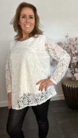 Kanten blouse Esmee Ecru