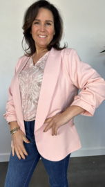 Blazer Marjan met gesmokte mouw roze