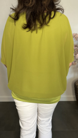 Blouse met boord korte mouw +SIZE avocado